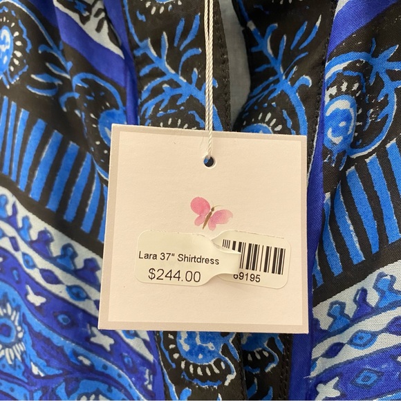 Bella Tu || Lara Block Print Shirtdress Dress Blue Floral Small NWT - Picture 4 of 8